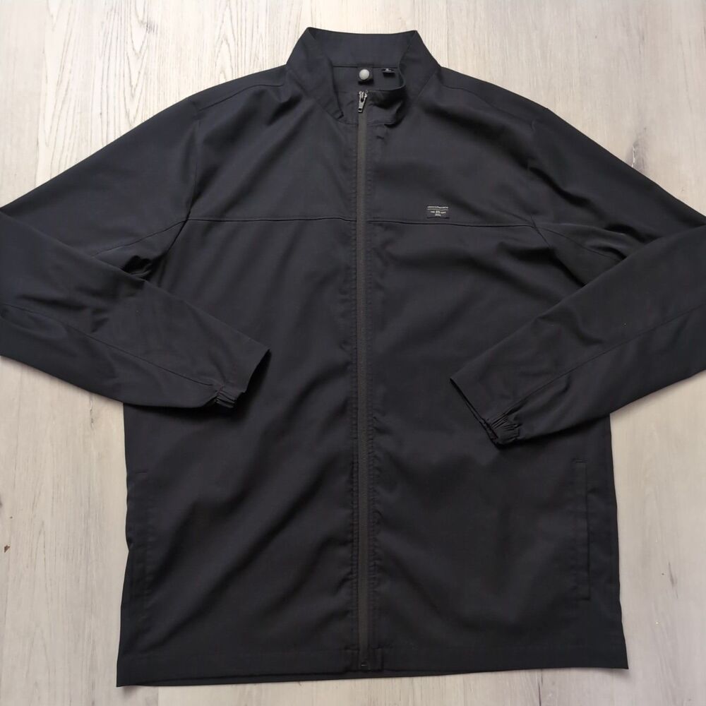 TravisMathew Raditude Golf Jacket Mens Size XL Black Long Sleeve FullZip No Vest